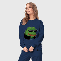 Костюм хлопковый женский Pepe в очках EZ, цвет: тёмно-синий — фото 2