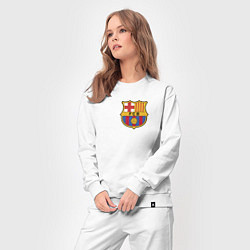 Костюм хлопковый женский Barcelona FC, цвет: белый — фото 2