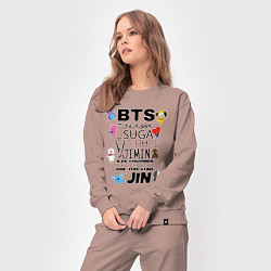 Костюм хлопковый женский BTS BT21, цвет: пыльно-розовый — фото 2