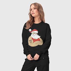 Костюм хлопковый женский Santa Claus, цвет: черный — фото 2