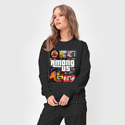 Костюм хлопковый женский AMONG US GTA, цвет: черный — фото 2