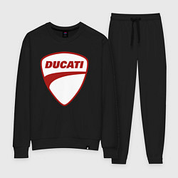 Костюм хлопковый женский Ducati Logo Дукати Лого Z, цвет: черный