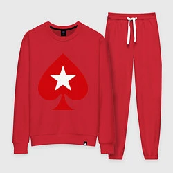 Костюм хлопковый женский Покер Пики Poker Stars, цвет: красный