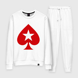 Костюм хлопковый женский Покер Пики Poker Stars, цвет: белый