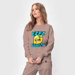 Костюм хлопковый женский Easy Peasy Lemon Squeezy, цвет: пыльно-розовый — фото 2