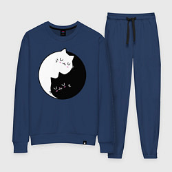 Костюм хлопковый женский Yin and Yang cats, цвет: тёмно-синий
