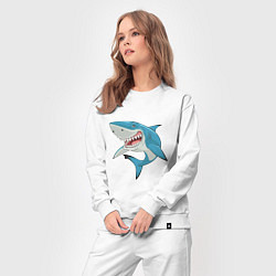 Костюм хлопковый женский Акула злая, цвет: белый — фото 2