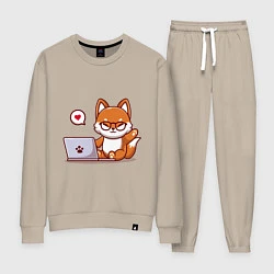 Женский костюм Cute fox and laptop