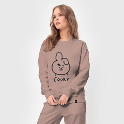 Костюм хлопковый женский COOKY BTS, цвет: пыльно-розовый — фото 2