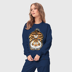 Костюм хлопковый женский Семейка тигров, цвет: тёмно-синий — фото 2