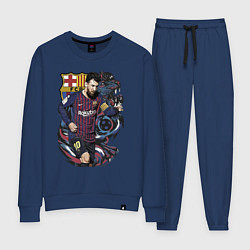 Костюм хлопковый женский Messi Barcelona Argentina Striker, цвет: тёмно-синий