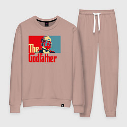 Костюм хлопковый женский Godfather logo, цвет: пыльно-розовый