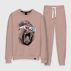 Костюм хлопковый женский Дикая горилла, цвет: пыльно-розовый