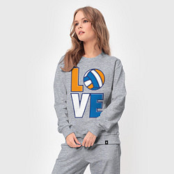 Костюм хлопковый женский Love Volleyball, цвет: меланж — фото 2