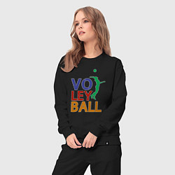 Костюм хлопковый женский Game Volleyball, цвет: черный — фото 2