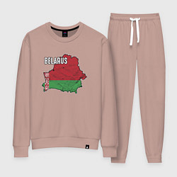 Костюм хлопковый женский Belarus Map, цвет: пыльно-розовый