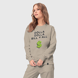 Костюм хлопковый женский Dolla Bill Yall, цвет: миндальный — фото 2