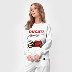 Костюм хлопковый женский DUCATI ДУКАТИ MOTOSPORT, цвет: белый — фото 2