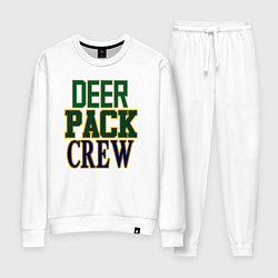 Костюм хлопковый женский Deer Pack Crew, цвет: белый