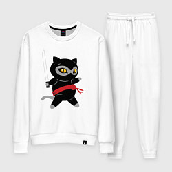 Костюм хлопковый женский Ninja Cat, цвет: белый