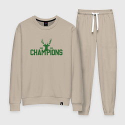 Костюм хлопковый женский Bucks Champions, цвет: миндальный