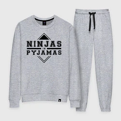 Костюм хлопковый женский Ninjas In Pyjamas, цвет: меланж