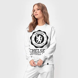 Костюм хлопковый женский Chelsea FC: Emblem, цвет: белый — фото 2
