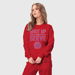 Костюм хлопковый женский Shut Up And Serve, цвет: красный — фото 2