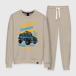 Костюм хлопковый женский Авто внедорожник, цвет: миндальный