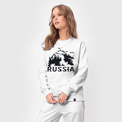 Костюм хлопковый женский Russian bear, цвет: белый — фото 2