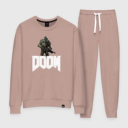 Костюм хлопковый женский Doom 2016, цвет: пыльно-розовый