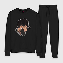 Костюм хлопковый женский Peace Nipsey, цвет: черный