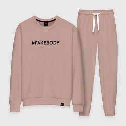 Костюм хлопковый женский FAKEBODY мем тикток, цвет: пыльно-розовый
