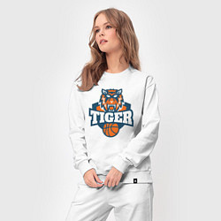 Костюм хлопковый женский Tiger Basketball, цвет: белый — фото 2
