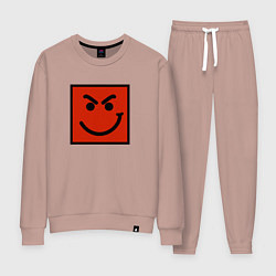 Костюм хлопковый женский BON JOVI HAVE A NICE DAY SMILE LOGO, цвет: пыльно-розовый