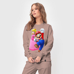 Костюм хлопковый женский Mario Princess, цвет: пыльно-розовый — фото 2