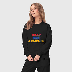 Костюм хлопковый женский Pray Armenia, цвет: черный — фото 2