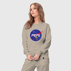 Костюм хлопковый женский Pepe Pepe space Nasa, цвет: миндальный — фото 2