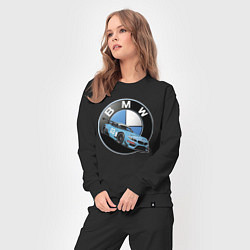 Костюм хлопковый женский BMW самая престижная марка автомобиля, цвет: черный — фото 2