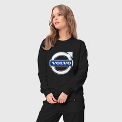 Костюм хлопковый женский Volvo, логотип, цвет: черный — фото 2
