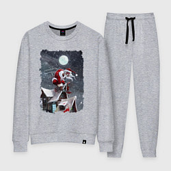 Костюм хлопковый женский Ужасный дедуля с ножом на крыше, цвет: меланж