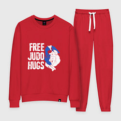 Костюм хлопковый женский Judo Hugs, цвет: красный