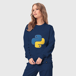 Костюм хлопковый женский Python язык, цвет: тёмно-синий — фото 2