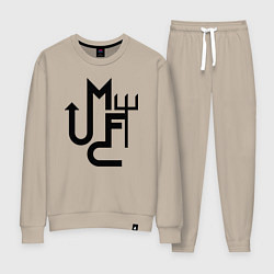 Костюм хлопковый женский Манчестер Юнайтед минимализм, цвет: миндальный