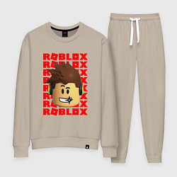 Костюм хлопковый женский ROBLOX RED LOGO LEGO FACE, цвет: миндальный