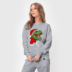 Костюм хлопковый женский T-rex Merry Roar, цвет: меланж — фото 2