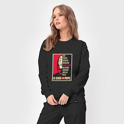 Костюм хлопковый женский Money Heist Team, цвет: черный — фото 2