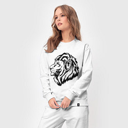 Костюм хлопковый женский Лев в наушниках, цвет: белый — фото 2