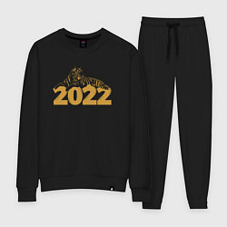 Костюм хлопковый женский Gold - Новогодний Тигр 2022, цвет: черный