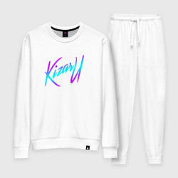 Костюм хлопковый женский КИЗАРУ НЕОН ЛОГО KIZARU NEON LOGO, цвет: белый